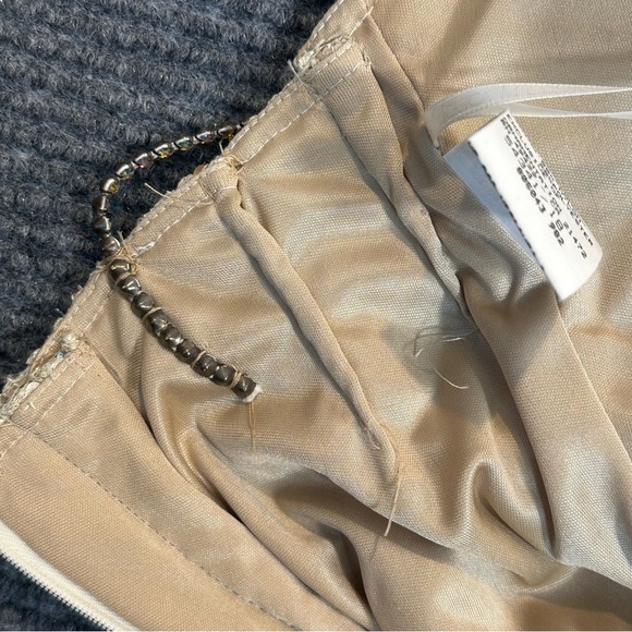 Jessica McClintock 14 Sequined Lace Maxi Dress Vintage 90s Evening Ivory Bridal - Picture 9 of 11